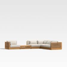 L Shaped Teak Outdoor Sectional Sofa