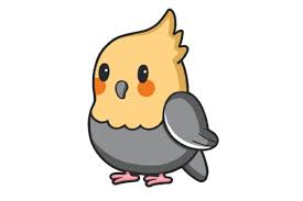 Cute Cockatiel Bird Cartoon Sticker