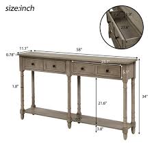 Grey Wash Rectangle Wood Console Table