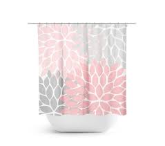 Pink And Gray Shower Curtain Fl