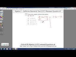Algebra 2 Cumulative Review Cst