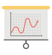 Curved Line Graph Vector Icon Stock