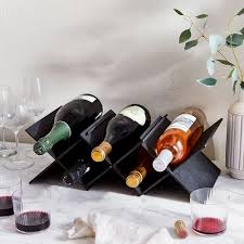 Matte Black Collapsible Wine Rack By