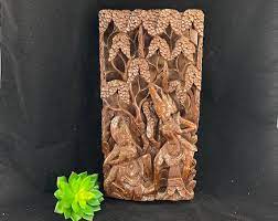 Balinese 3d Carved Wood Wall Panel Rama