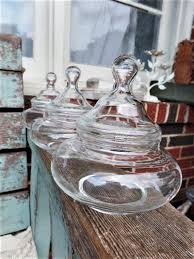 Vintage Glass Jar Set Jars Clear Glass
