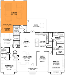 Farmhouse Plan With Flex Space And Rear