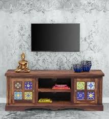 Dark Brown Wooden Tv Unit With Drawers