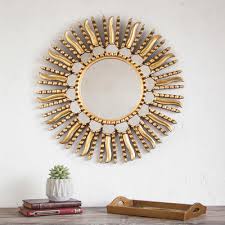 Round Gilded Wall Mirror
