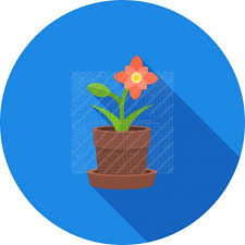 Flower Pot Flat Shadowed Icon Iconbunny