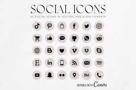 Editable Canva Social Icons