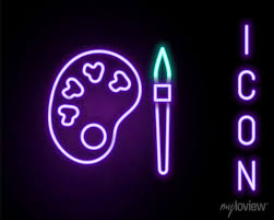 Glowing Neon Line Paint Brush With