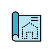 Paper Drawing House Icon Simple Color