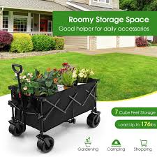 Folding Utility Garden Cart With Wide