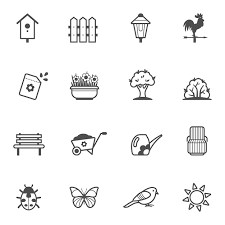 Vector Icon Set Of Garden Tools And