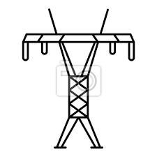 Modern Electric Tower Icon Outline