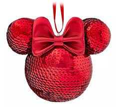 Disney Sequined Ornament Minnie Mouse Icon Red