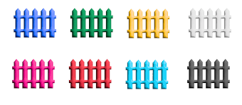 Fence Icon Set Colorful Symbols