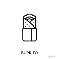 Burrito Vector Icon Mexican Food Sign