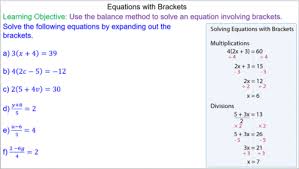 Solving Equations With Brackets