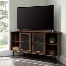 Dark Walnut Composite Corner Tv Stand