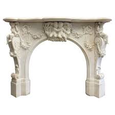 Fireplace Mantel In White Marble 1850