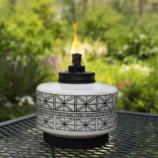 Tiki 6 In Table Torch Glass Black And White 2 Pack