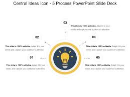 Central Ideas Icon 5 Process Powerpoint