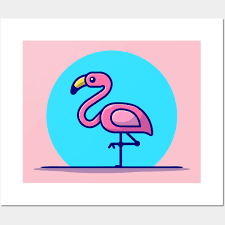 Flamingo Cartoon Vector Icon