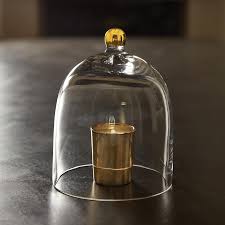 Glass Cloche With Gold Plated Knob