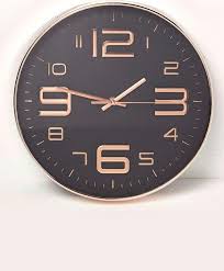 Homescapes Black Rose Gold Wall Clock