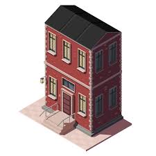 Low Poly Town House Apartment Cityscape