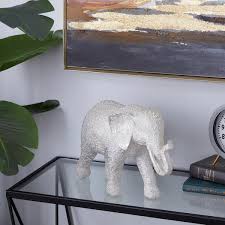 Litton Lane White Polystone Elephant