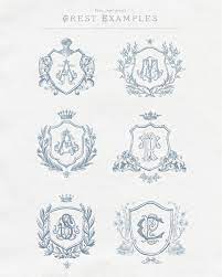 Vintage Monogram Wedding Crest Custom