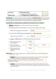 Partial Pressure Worksheet Collection