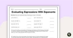 Evaluating Expressions With Exponents