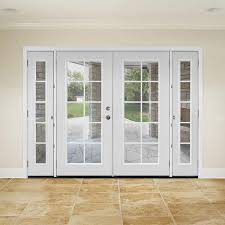 72 In X 80 In Primed White Steel Prehung Right Hand Inswing 15 Lite Clear Glass Patio Door Vinyl Frame With Brickmold