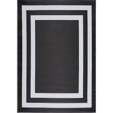 Playa Rug Reversible Rugs Indoor Outdoor Recycled Plastic Floor Mat Rug Weather Water Stain Fade And Uv Resistant Paris Black White 8 X10