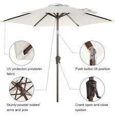 Outdoor Patio Umbrella Table In Ivory