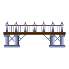 Vector Modern Bridge Icon Cartoon