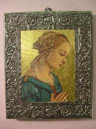 11 X 9 Embossed Silver Framed Lady