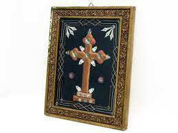 Embroidery Cross Framed Icon Folk
