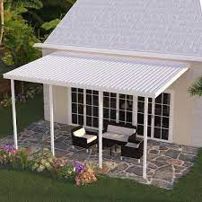 10 Ft X 16 Ft White Aluminum Frame Patio Cover 4 Posts 30 Lbs Snow Load