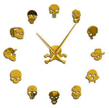 Skull Head 3d Diy Clock Mirror