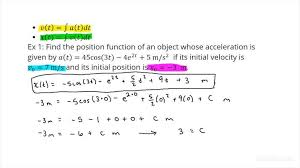 How To Find The Position Function Of An