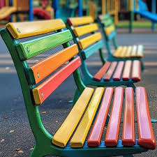Free Colorful Park Bench Image