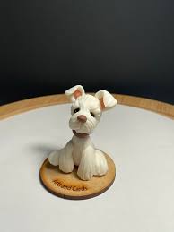 Clay Schnauzer Dog Unique Clay White