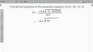 The Quadratic Equation 3x 2 6x 5