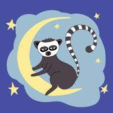 Lemur Sitting On The Moon Icon Hand