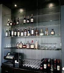 Cable Suspended Glass Bar Shelving