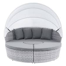 Modway Scottsdale Canopy Outdoor Patio Daybed Light Gray Gray
